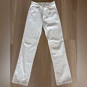 Agolde Cream Denim Pants